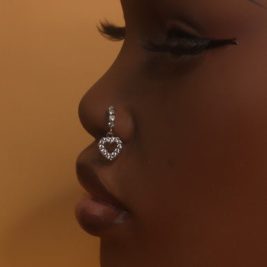 Ole Dangle Heart Nose Hoop Ring Jewelry