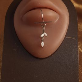 Opal Dangle Three Long Fake Cuff Lip Piercing