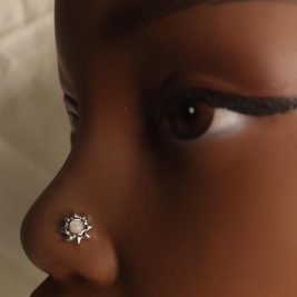 Opal Sun Flower Nose Stud Piercing