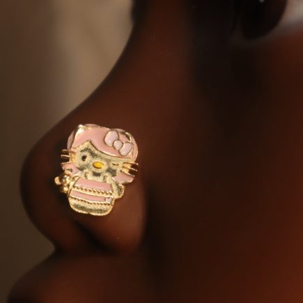 Pink Kitty Chubby Mocha Nose Stud Jewelry