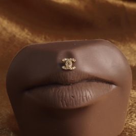 Push in threadless Double CC Lip body piercing jewelry