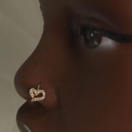 Rich Heart Nose Hoop Piercing