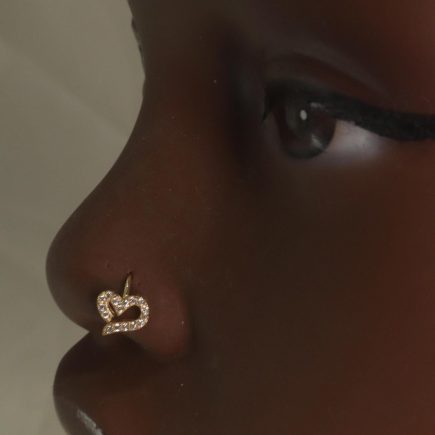 Rich Heart Nose Hoop Piercing