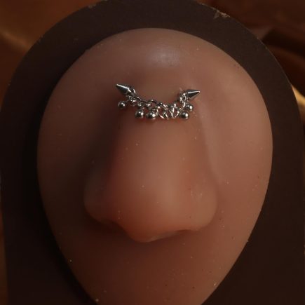 Silver Spike End High nostril jewelry