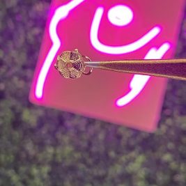 Six Triangle  Corkscrew Nose Stud