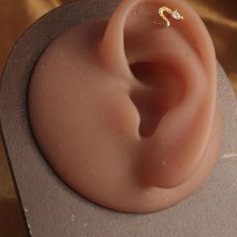 Snake Gold Color Gem Cartilage Ear Piercing Jewelry