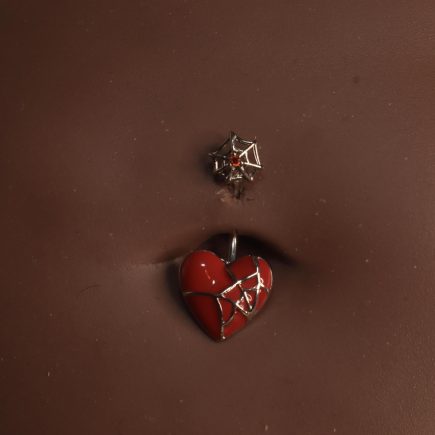 Spider Web Heart Belly Button Jewelry