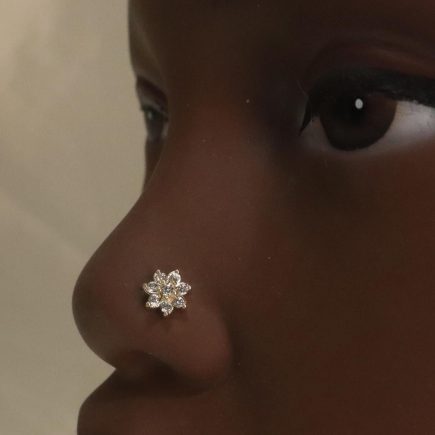Spiral Flower Nose Stud Gem Piercing