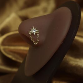 Star Sun Chain Nose Stud