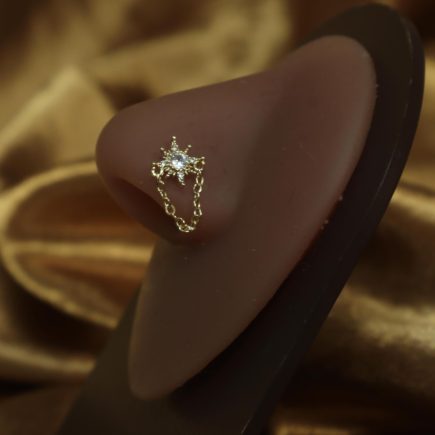 Star Sun Chain Nose Stud