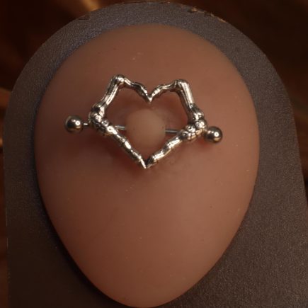Steel Heart Skull Finger Pair Nipple Rings