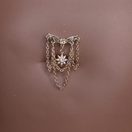 Steel Wings Flower Belly Button Navel