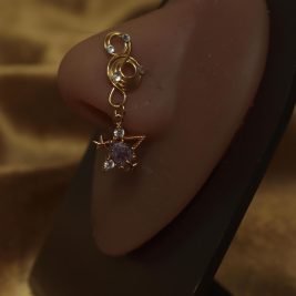 Stylish Celestial Star Charm Two Hoop Top