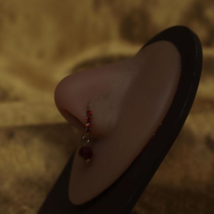 Stylish Red Dangle Nose Hoop