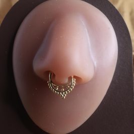 Three bead Septum Clicker Nose Hoop Piercing Jewelry