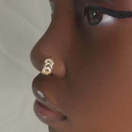Three Heart Gem Nose Hoop Jewelry