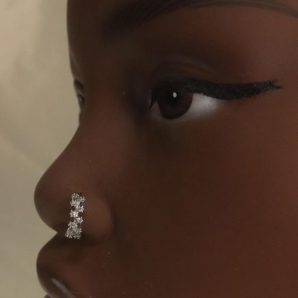 Tiny Gem Silver Nose Hoop Piercing