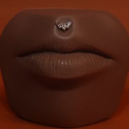 Tiny heart wing lip piercing Jewelry