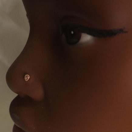 Tiny Oval Pink Nose Stud Piercing Jewelry