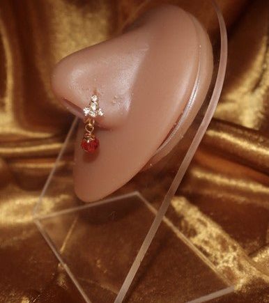 Tonea Gold Dangle Nose Hoop Ring Piercing Jewelry