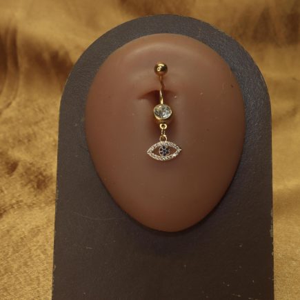 Trendy Protective Evil Eye Gemstone Belly Button Ring