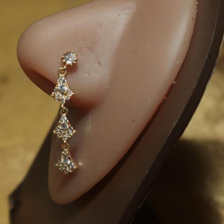 Trio Triangle Dangles Nose Stud