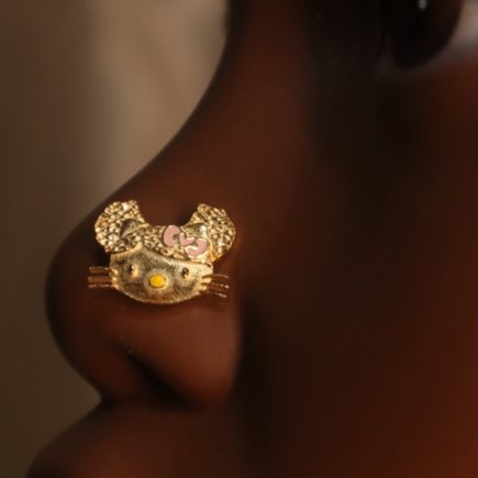 Two Puff Kitty Nose Stud Jewelry