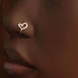 Y2k Rich Heart Faux Nose Ring Cuff Jewelry