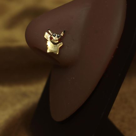 Yellow Character Lightning  Nose Stud