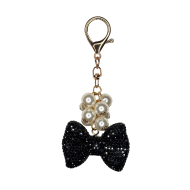 Luxe Bow Charm Purse Accessory | Black