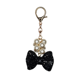 Luxe Bow Charm Purse Accessory | Black