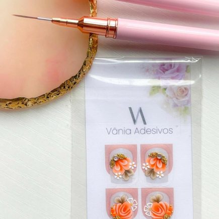 Nail Decals | Peach Sorbet Bloom | Luxury Handpainted Nail Art Decals