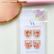 Nail Decals | Rosewater Glow | Luxury Handpainted Nail Art Decals