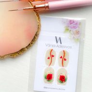 Nail Decals | Scarlet Devotion | Luxury Handpainted Nail Art Decals
