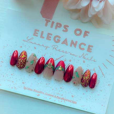 Garland | Christmas |Custom  Pre-Design Press-on Nail set
