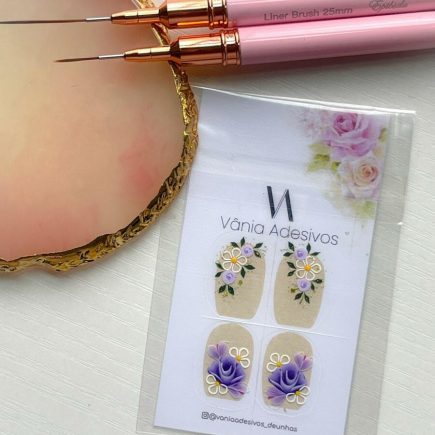 Nail Decals | Lavender Daisy Dream | Luxury Handpainted Nail Art Decals
