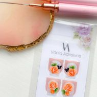 Nail Decals | Peach Butterfly Kisses | Luxury Handpainted Nail Art Decals