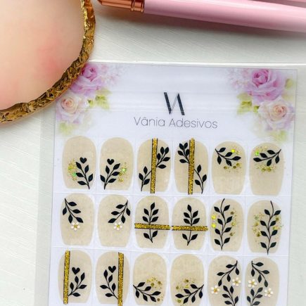 Nail Decals | Glittered Ivy Whisper | Luxury Handpainted Nail Art Decals