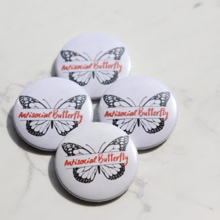 Antisocial Butterfly Buttons