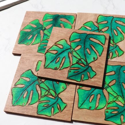 Monstera Leaf Coaster Set