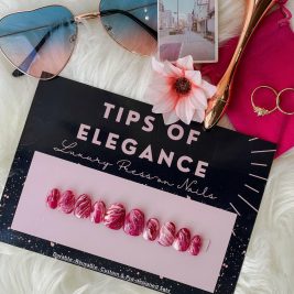 Raspberry Swirl Cheesecake | Pre-Design Custom Press-on Nail Set