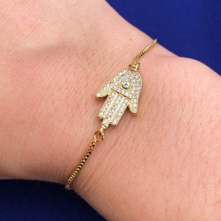 Serenity Hamsa Hand Slide Bracelet
