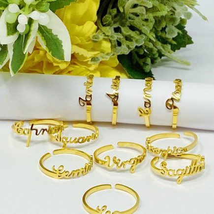Scripted Zodiac Ring