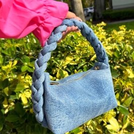 Denim Braided Handbag