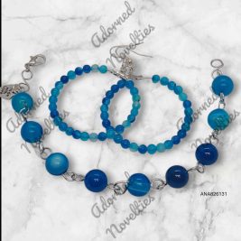 ANA826131 - Blue Agate Link bracelet / Earring set