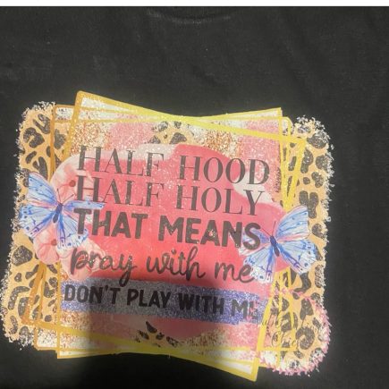 Half Hood Half Holly T-shirt Size L