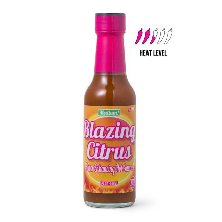 Blazing Citrus "Medium" Hot Sauce (Organic Grapefruit Juice, Vinegar-Free, Gluten-Free, Vegan Friendly)