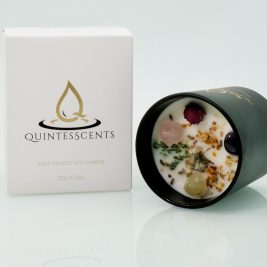 Hand-Poured Soy Candle Infused with stone and crystal and Forget-Me-Not