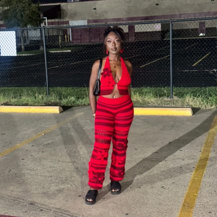 Red rum pant set