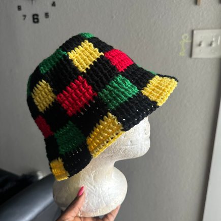 Ghanaian flag checkered bucket hat